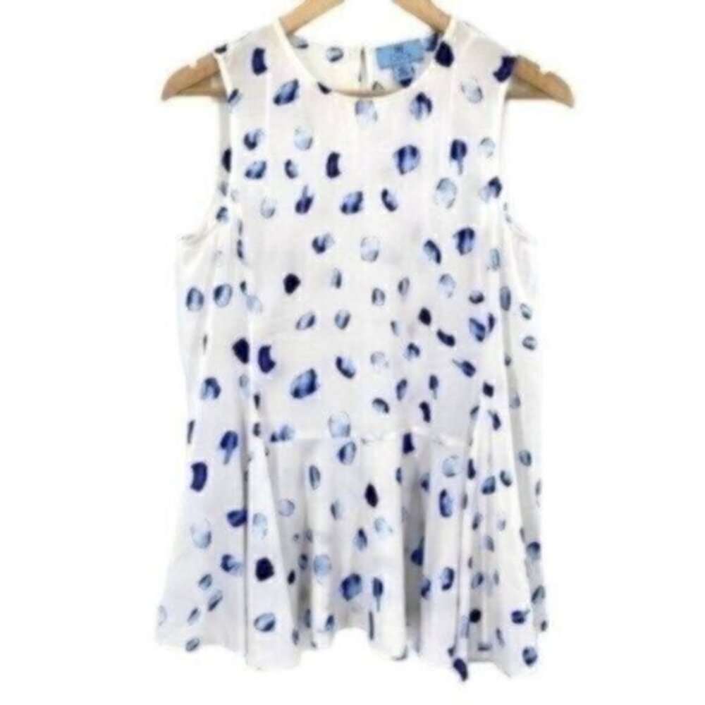 CeCe Womens Sleeveless Asymmetrical Flowy Blouse Top